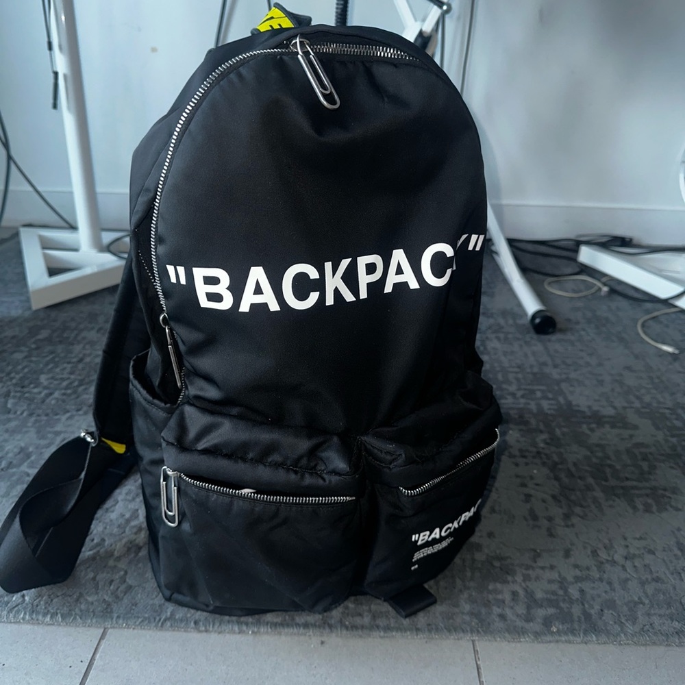 Off-White Black Backpack With White Lettering - image 7